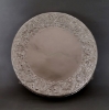 Picture of IMPERFECT | 18" Nickel Plated Cake Stand Round Embossed | 18" Dia x 4.5" H | Item No. 79718X