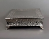 Picture of Nickel Plated Cake Stand Square Embossed | 16"W x 5"H |  Item No.79721X Small Flaws