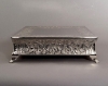 Picture of Nickel Plated Cake Stand Square Embossed | 16"W x 5"H |  Item No.79721X Small Flaws