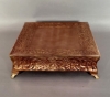 Picture of Light Brown Cake Stand Square Embossed | 16"W x 5"H |  Item No.37721X Small Flaws