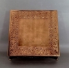 Picture of IMPERFECT | 16" Antique Gold Cake Stand Square Embossed | 16" Sq x 4.5" H | Item No. 37721X