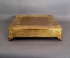 Picture of Antique Gold Cake Stand Square Embossed | 18"W x 5.5"H |  Item No.37722X Small Flaws