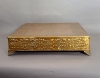 Picture of IMPERFECT | 21" Antique Gold Cake Stand Square Embossed | 21" Sq x 5" H | Item No. 37723X