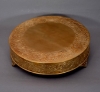 Picture of Antique Gold Cake Stand Round Embossed | 21"D x 5"H |  Item No.37719X Small Flaws