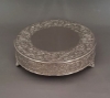 Picture of Nickel Plated on Metal Cake Stand Round Embossed Top Border and Side | 16"Dx4.25"H |  Item No. 79717