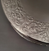 Picture of 16" Nickel Plated Round Embossed Metal Cake Stand| 16" Dia x 4.25" H | Item No. 79717