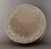 Picture of 21" Nickel Plated Round Embossed Metal Cake Stand| 21" Dia x 5" H | Item No. 79719