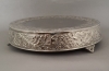 Picture of 21" Nickel Plated Round Embossed Metal Cake Stand| 21" Dia x 5" H | Item No. 79719