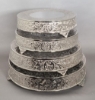 Picture of 21" Nickel Plated Round Embossed Metal Cake Stand| 21" Dia x 5" H | Item No. 79719
