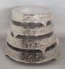 Picture of Nickel Plated on Metal Cake Stand Round Embossed Top Border and Side | 24"Dx6"H |  Item No. 79720