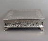 Picture of Nickel Plated on Metal Cake Stand Square Embossed Top Border and Side | 18"Sqx5.5"H |  Item No. 79722