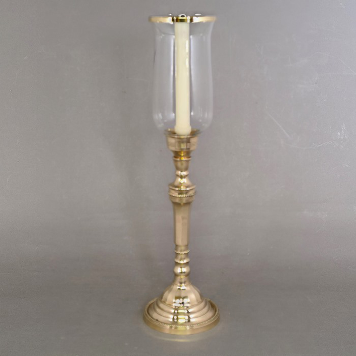 Brass Candle Holder with glass shade 05769,Uniquely Yours. Transform