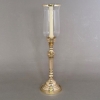 Picture of Brass Candle Holder  with Clear Glass Shade Set/2 | 5.5"Dx19.5"H |  Item No. 05769