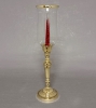 Picture of Brass Candle Holder  with Clear  Glass Shade Set/2 | 4.5"Dx17.5"H |  Item No. 05770