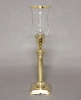 Picture of Brass Candle Holder Square Base Clear Glass Shade + Ring Set/2  | 4.5"W  17.5"H |  Item No. 11075