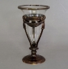 Picture of Glass Cone Vase in Bronze Patina Finish on Brass Decorative Stand  | 7"Dx12"H |  Item No. 76103