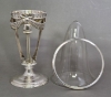 Picture of Glass Cone Vase Silver Plated on Brass Decorative Stand  | 7"Dx12"H |  Item No. 79103