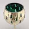 Picture of 3"D X 6-7.5-9"H  Votive Holder Tree Cut Brass Ball on Stand Green Glass Liner Set/3  Item No. 90508S
