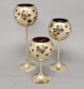 Picture of Set/3 Brass Votive Holder Heart Cutouts with Red Glass Liner | 4"D, 6"-9"-11"H | Item No. 90516S