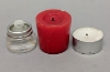 Picture of Set/3 Brass Votive Holder Heart Cutouts with Red Glass Liner | 4"D, 6"-9"-11"H | Item No. 90516S