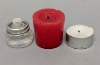 Picture of Set/4 Brass Votive Holder Star Cutouts with Blue Glass Liner | 4"Dx9"H | Item No. 90518