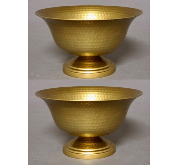 Picture of Antique Gold Compote Bowl Hammered Set/2  | 8"D x 4.50"H | Item No. 51433A