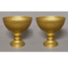 Picture of Compote Bowl Vase Gold Aluminum Round Fluted Pedestal  Set/2 | 6" x 5.75"H | Item No. 51457