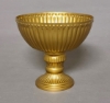 Picture of Compote Bowl Vase Gold Aluminum Round Fluted Pedestal  Set/2 | 6" x 5.75"H | Item No. 51457