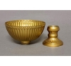 Picture of Compote Bowl Vase Gold Aluminum Round Fluted Pedestal  Set/2 | 6" x 5.75"H | Item No. 51457