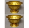 Picture of Antique Gold Compote Bowl with Vertical Lines Set/2 | 8"D x 4.5"H | Item No. 51533