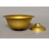 Picture of Antique Gold Compote Bowl with Vertical Lines Set/2 | 8"D x 4.5"H | Item No. 51533