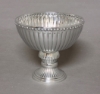 Picture of Compote Bowl Vase Polished Aluminum Bead Border Fluted Pedestal  Set/2 | 6.00"D x 5.75"H | Item No. 51353