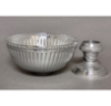 Picture of Compote Bowl Vase Polished Aluminum Bead Border Fluted Pedestal | 8"D x 7.5"H | Item No. 51352