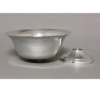 Picture of Polished Aluminum Compote Bowl Hammered | 8"D x 4.75"H | Item No. 51423