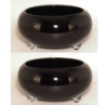 Picture of Black Bowl Glass Garden Dish 3-Glass Feet  Set/2  | 9"Dx4.5"H |  Item No. 12210