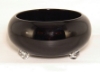 Picture of Black Bowl Glass Garden Dish 3-Glass Feet  Set/2  | 9"Dx4.5"H |  Item No. 12210 FREE SHIPPING
