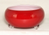 Picture of Red Bowl Glass Garden Dish 3-Glass Feet  Set/2  | 9"Dx4.5"H |  Item No. 12410