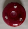 Picture of Red Bowl Glass Garden Dish 3-Glass Feet  Set/2  | 9"Dx4.5"H |  Item No. 12410