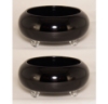 Picture of Black Bowl Glass Garden Dish 3-Glass Feet  Set/2  | 7.5"Dx3"H |  Item No. 12211