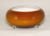 Picture of Amber Bowl Glass Garden Dish 3-Glass Feet  Set/2  | 7.5"Dx3"H |  Item No. 12311