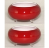 Picture of Red Bowl Glass Garden Dish 3-Glass Feet  Set/2  | 7.5"Dx3"H |  Item No. 12411