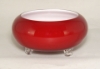 Picture of Red Bowl Glass Garden Dish 3-Glass Feet  Set/2  | 7.5"Dx3"H |  Item No. 12411 FREE SHIPPING