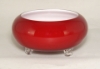 Picture of Red Bowl Glass Garden Dish 3-Glass Feet  Set/2  | 7.5"Dx3"H |  Item No. 12411