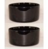 Picture of Black Bowl Glass  Round Cylindrical  Set/2   | 8"Dx3.5"H |  Item No. 12212