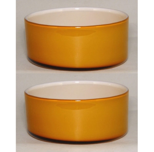 Picture of Amber Bowl Glass  Round Cylindrical  Set/2  | 8"Dx3.5"H |  Item No. 12312  FREE SHIPPING