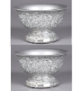 Picture of Silver Mosaic Bowl Compote Vase Revere Shape Set/2 | 8"Dx4.75"H | Item No. 24312 FREE SHIPPING
