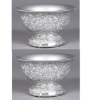 Picture of Silver Mosaic Bowl Compote Vase Revere Shape Set/2 | 8"Dx4.75"H | Item No. 24312