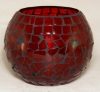 Picture of Burgundy Red Chips are Glued on Clear Glass Ball Votive  Set /2  | 5"D x 4"H | Item No. 90353L