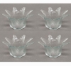 Picture of Set/4 Votive Candle Holder Clear Glass Lily Shape  |4.25"Dx2.5"H|   Item No. 28301