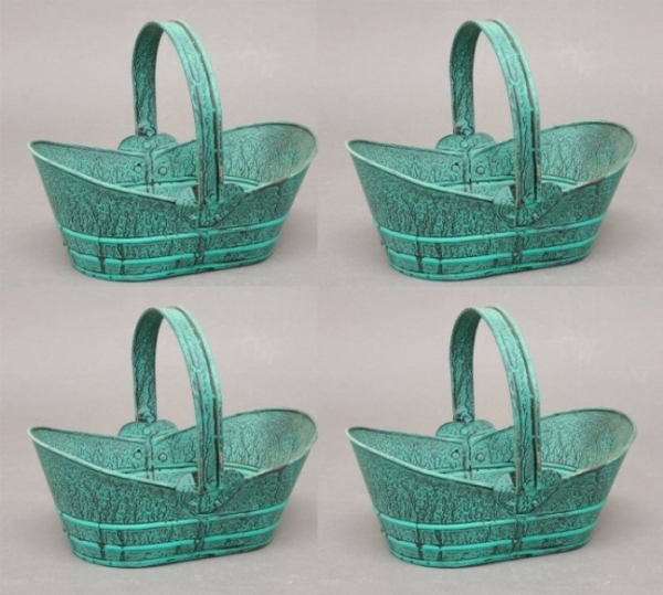 Picture of Planter Basket Rustic Green Set/4 | 5.5"W x 9"L x 4"H |   Item No. 00005